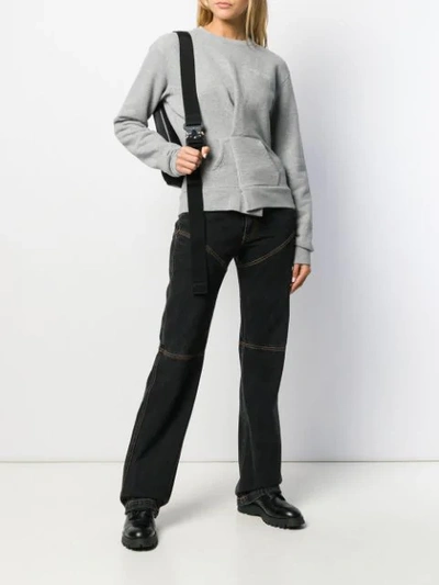 Shop Ben Taverniti Unravel Project Wrap Detail Sweatshirt In Grey