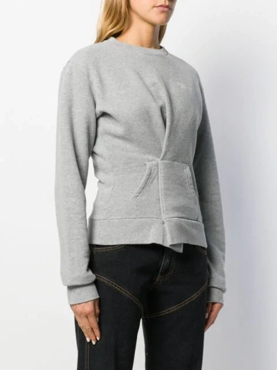 Shop Ben Taverniti Unravel Project Wrap Detail Sweatshirt In Grey