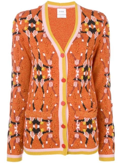 Shop Barrie Cashmere Pattern Cardigan - Orange