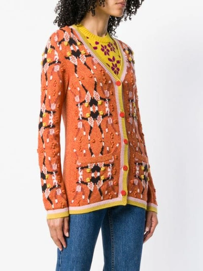 Shop Barrie Cashmere Pattern Cardigan - Orange