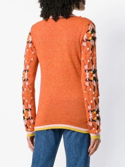 Shop Barrie Cashmere Pattern Cardigan - Orange