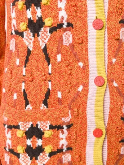 Shop Barrie Cashmere Pattern Cardigan - Orange