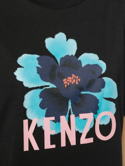 Shop Kenzo Floral Logo T-shirt - Black