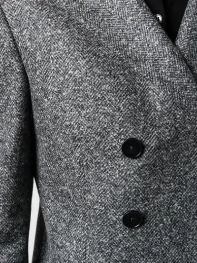 Shop Lardini Double Breasted Blazer In Grey