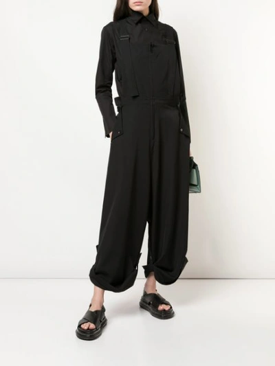 Shop Yohji Yamamoto Worker Jumpsuit In Black