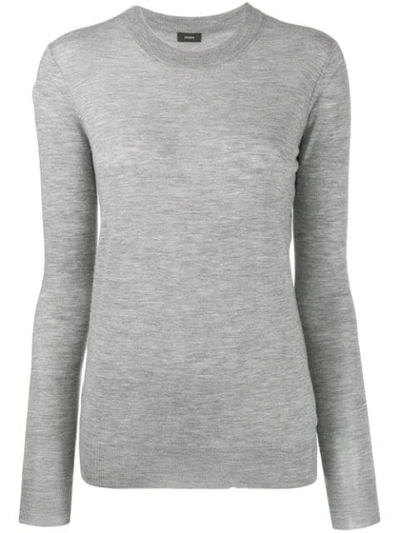 Shop Joseph Crew Neck Sweater In Grey