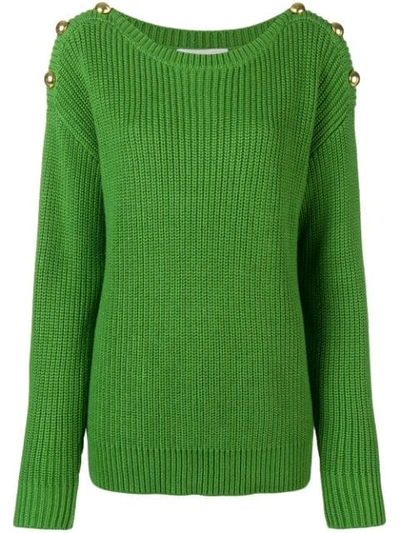Shop Michael Michael Kors Ribbed Knit Sweater - Green