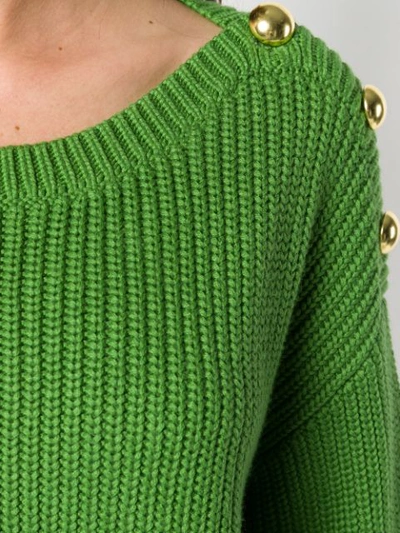Shop Michael Michael Kors Ribbed Knit Sweater - Green