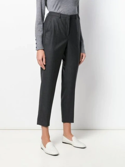 Shop Incotex High-waisted Slim-fit Trousers In Grey