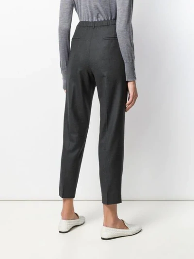 Shop Incotex High-waisted Slim-fit Trousers In Grey