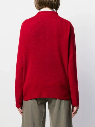 Shop Aspesi Relaxed-fit Crew Neck Jumper In Red