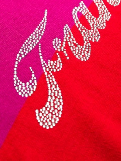 Shop Frankie Morello Embellished Logo Jumper In Red