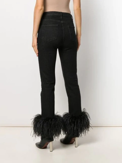 Shop 16arlington Feather Embellished Jeans In Black