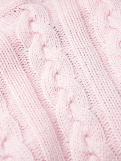 Shop Be Blumarine Roll Neck Cable Knit Sweater In Pink