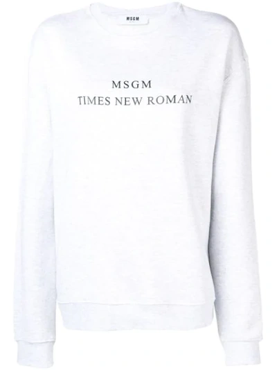 Shop Msgm Times New Roman Sweatshirt In Grey