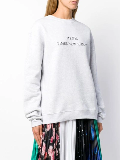 Shop Msgm Times New Roman Sweatshirt In Grey