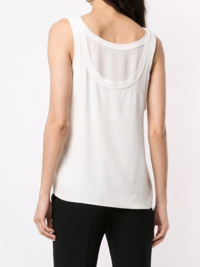 Shop Alexander Mcqueen Layered Neckline Vest Top In White