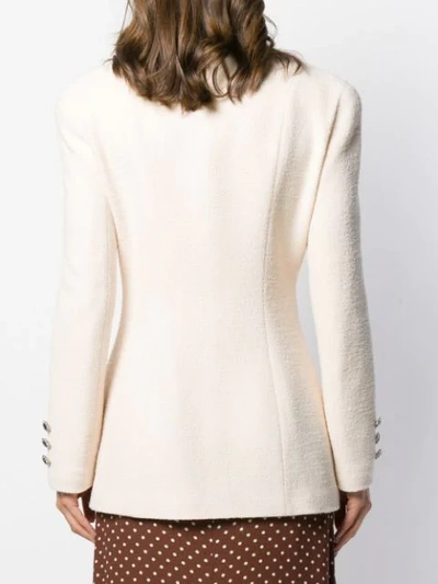 Shop Alessandra Rich Fitted Jacket In Neutrals