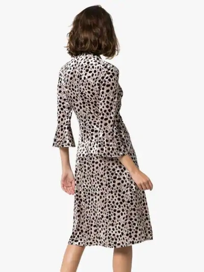 Shop Hvn Ashley Leopard Print Midi Dress In Black