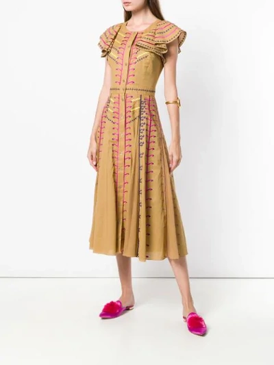 Shop Temperley London Expedition Sleeved Dress - Neutrals