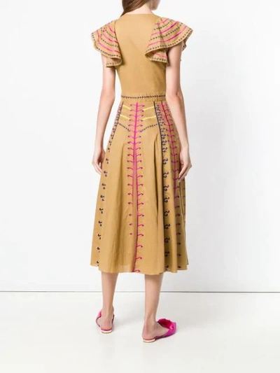 Shop Temperley London Expedition Sleeved Dress - Neutrals