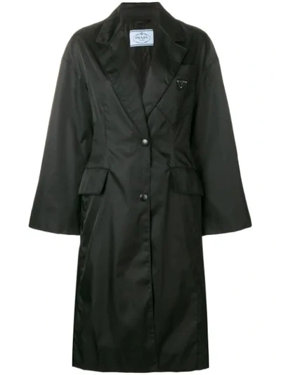 Shop Prada Single Breasted Coat In Black