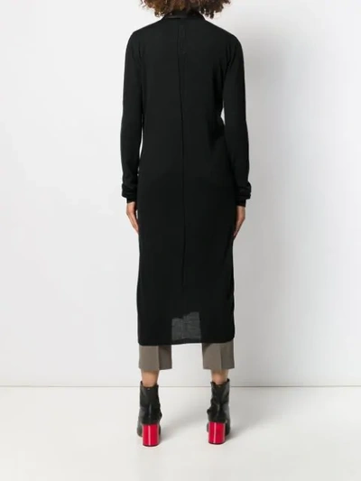 Shop Rick Owens Button Up Long Cardi-coat In Black