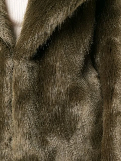 Shop Nili Lotan Faux Fur Coat In Green