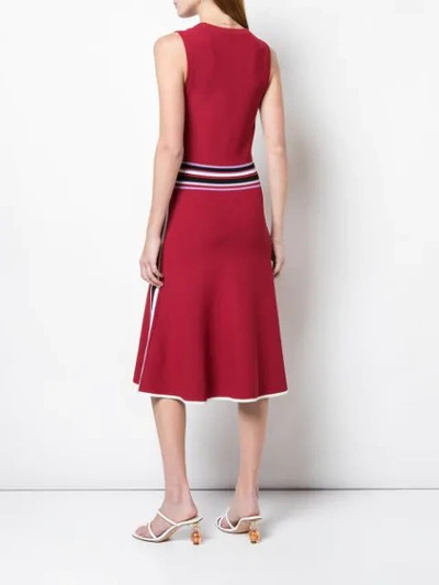 Shop Diane Von Furstenberg Fluted Hem Knit Dress In Red