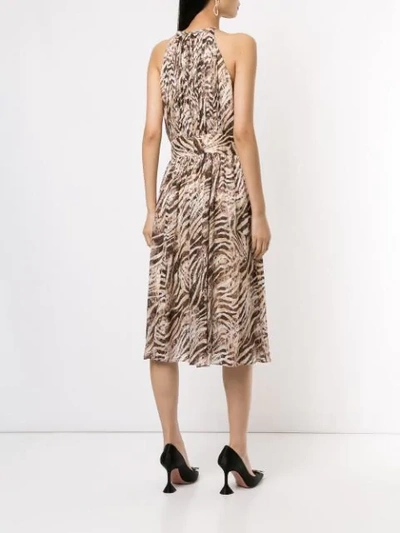 Shop Elie Tahari Dominica Animal Print Halter Dress In Brown