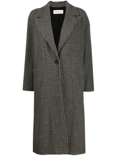 Shop Masscob Houndstooth Single-breasted Coat In Grey