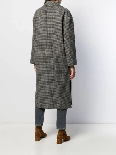Shop Masscob Houndstooth Single-breasted Coat In Grey