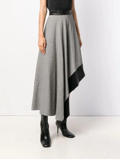 Shop Loewe Houndstooth Asymmetrical Skirt In Black