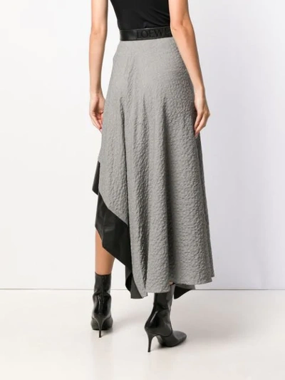 Shop Loewe Houndstooth Asymmetrical Skirt In Black