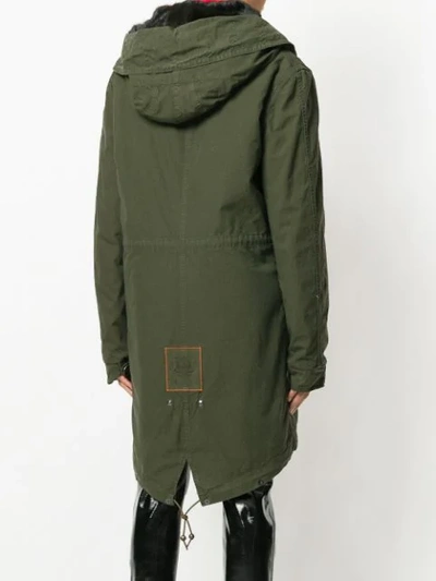 Shop Mr & Mrs Italy Fur Lined Midi Parka In Green