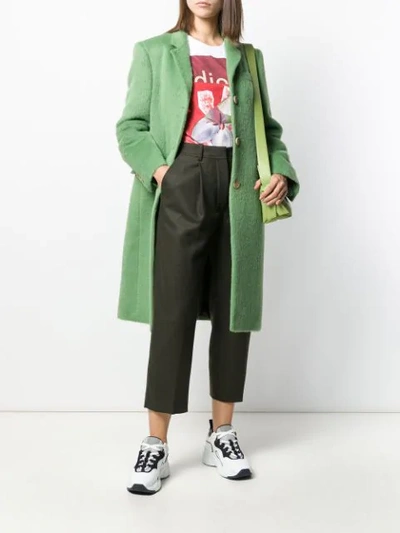 Shop Acne Studios Cropped Trousers In Green