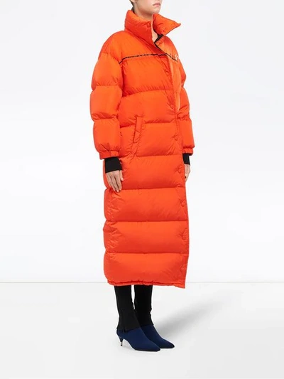 Shop Prada Puffer Coat In F0ab4 Orange