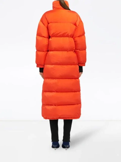 Shop Prada Puffer Coat In F0ab4 Orange