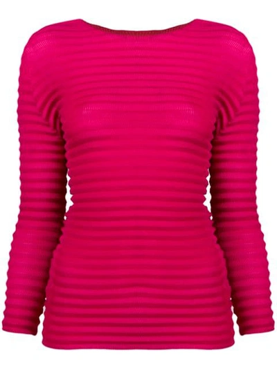 Shop Issey Miyake Pleated Top - Pink