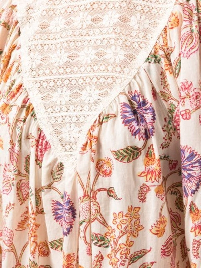 Shop Antik Batik Alina Floral Print Blouse In Neutrals