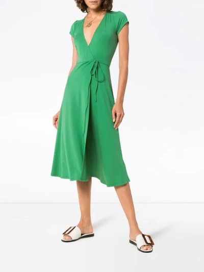 Shop Reformation Becca Wrap Midi Dress - Green
