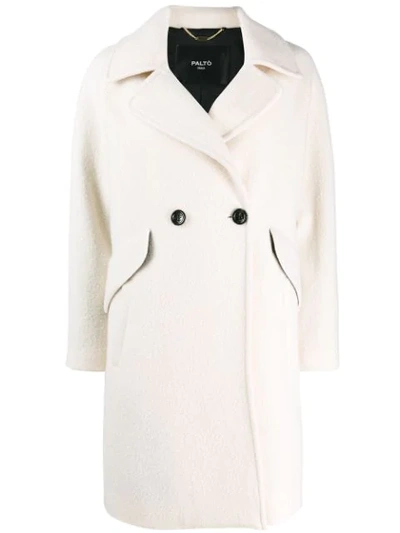 Shop Paltò Double-breasted Coat In White