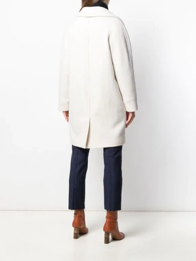 Shop Paltò Double-breasted Coat In White