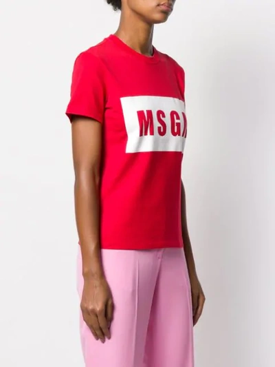 Shop Msgm Logo Print T-shirt In Red