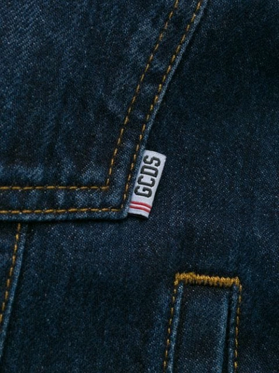 Shop Gcds Logo Patch Denim Jacket In Blue