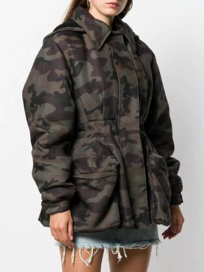 Shop Miu Miu Camouflage Print Jacket In F0334 Mimentico