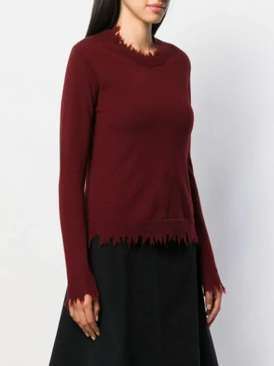 Shop Uma Wang Raw Edge Cashmere Sweater In Red