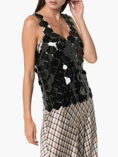 Shop Paco Rabanne Chain Mail Sequin Top In P001 Black