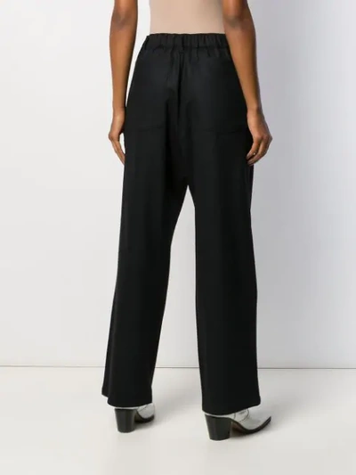 Shop Barena Venezia High Waisted Straight Trousers In Black