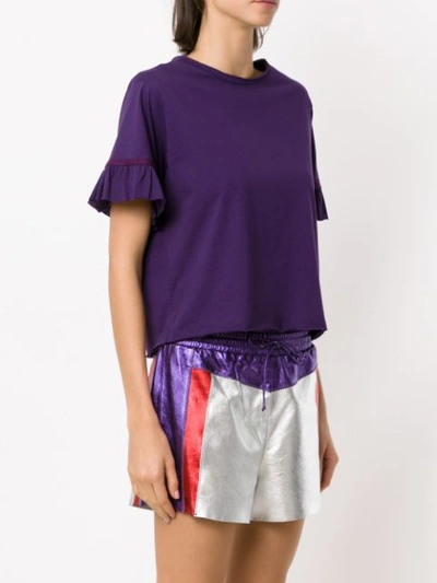 Shop Nk Ruffled Sleeves Blouse - Purple